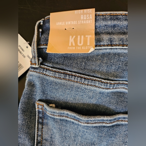 Kut from the Kloth High-Rise "Rosa" Ankle Vintage Straight Jeans, new size 4 - Picture 8 of 12